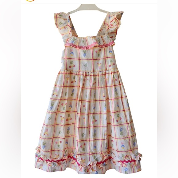cupcakes & cashmere Other - Cupcakes and cashmere girls floral summer dress sz 7 ruffle hem back buttons